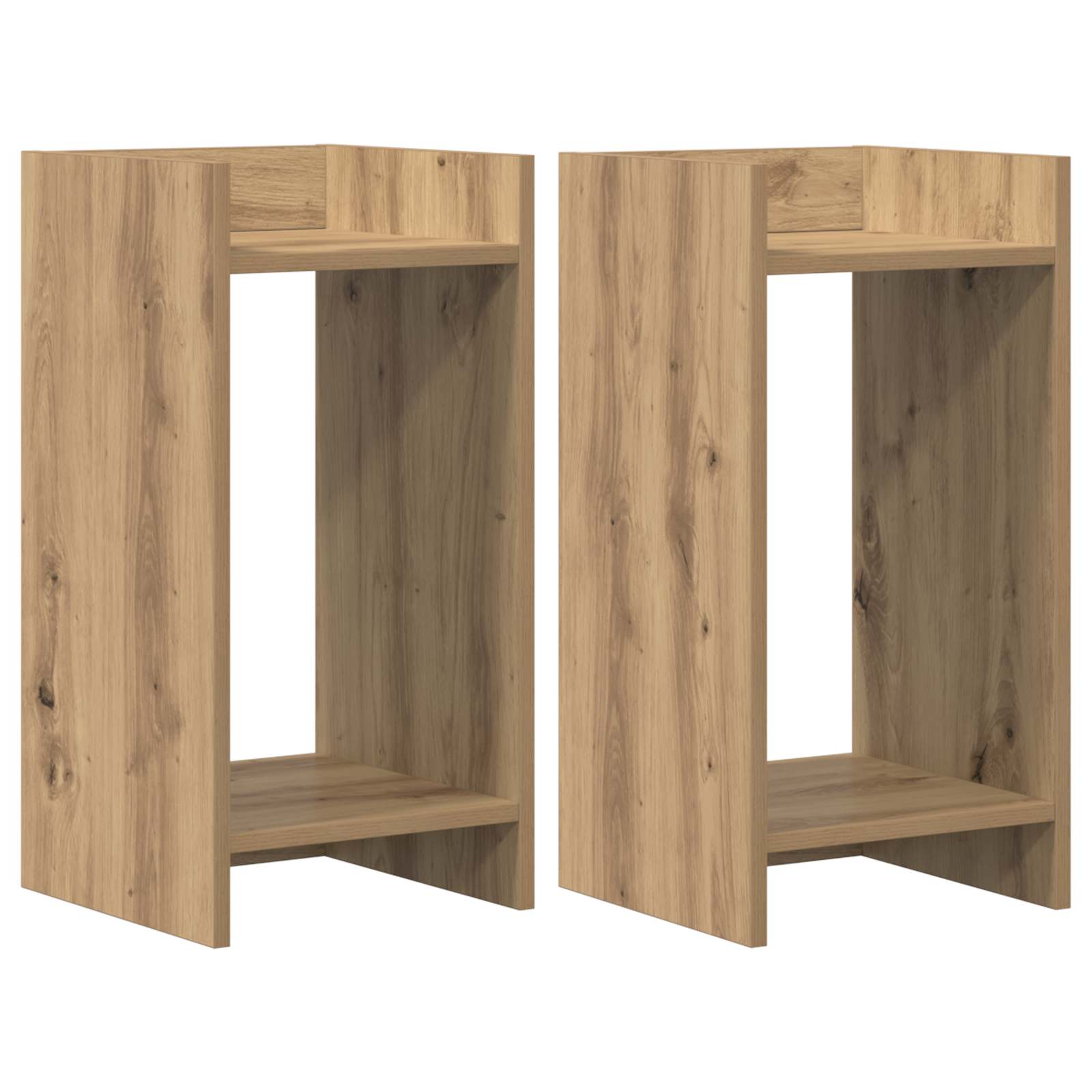 vidaXL Stojak na rośliny 2 pcs Dąb Rzemieślniczy 30 x 30 x 60 cm