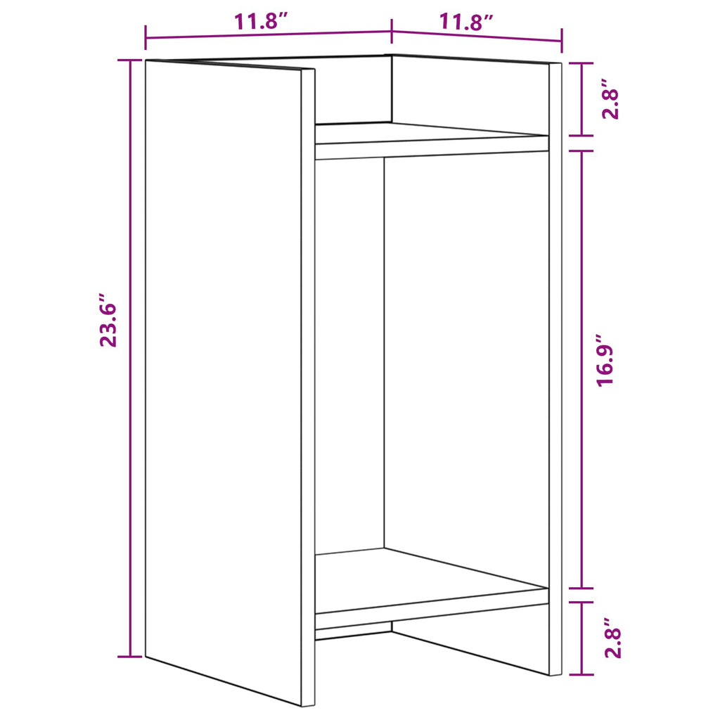 vidaXL Stojak na rośliny 2 pcs Dąb Rzemieślniczy 30 x 30 x 60 cm