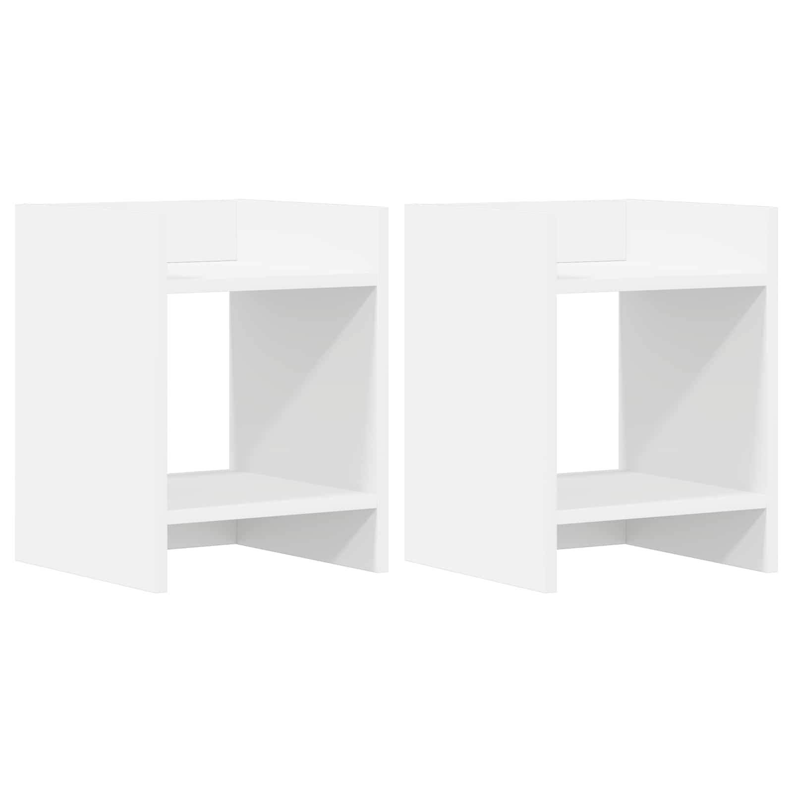 vidaXL Stojak na rośliny z półką 2 pcs Biały 30 x 30 x 40 cm