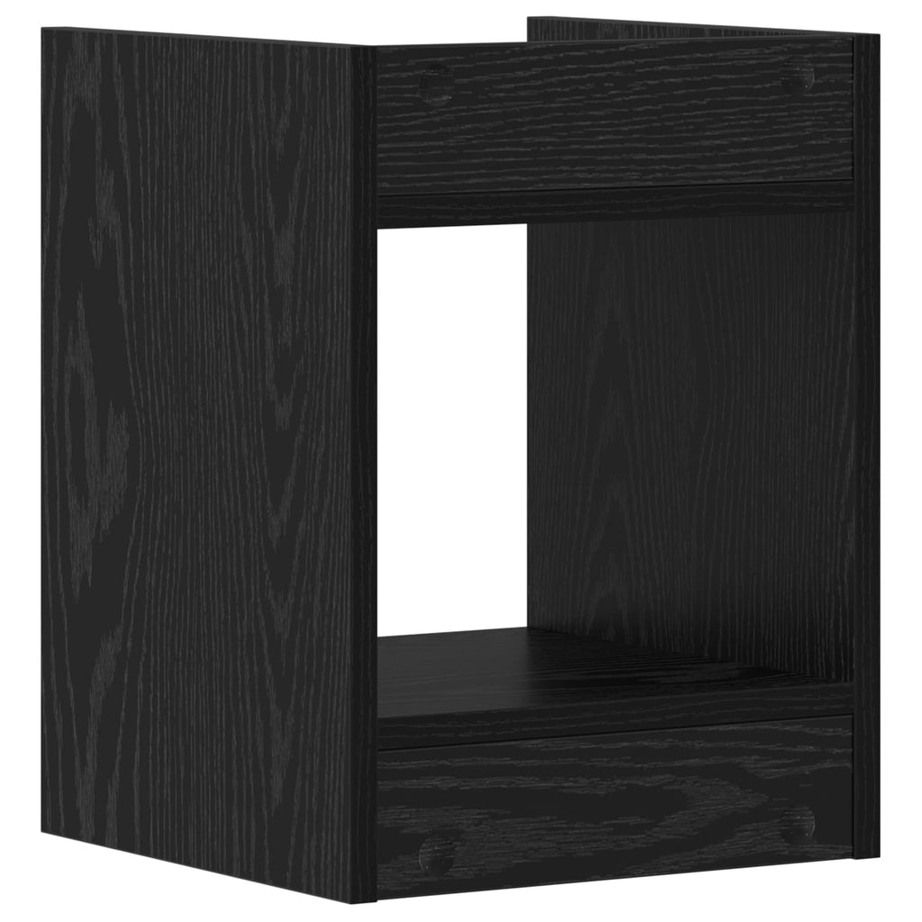 vidaXL Stojak na rośliny z półką Czarny Dąb 30 x 30 x 40 cm