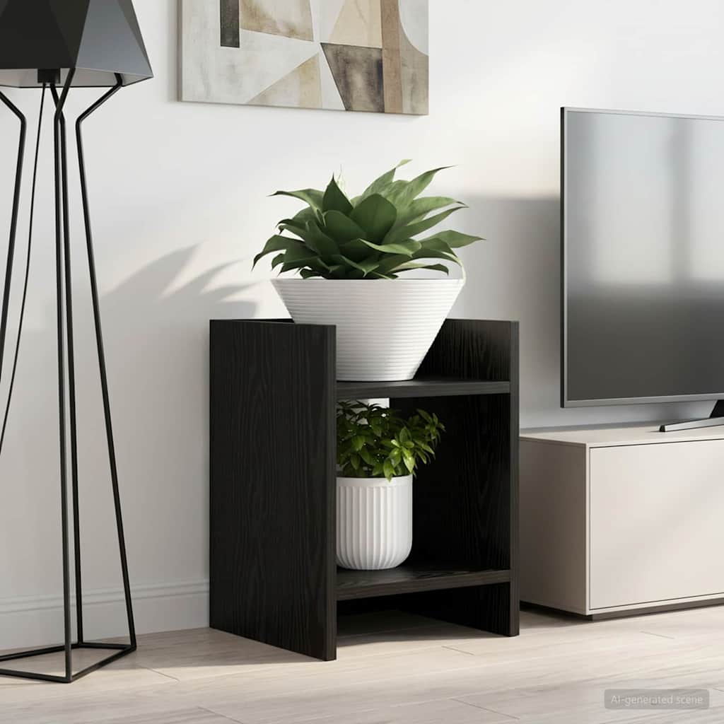 vidaXL Stojak na rośliny z półką 2 pcs Czarny Dąb 30 x 30 x 40 cm