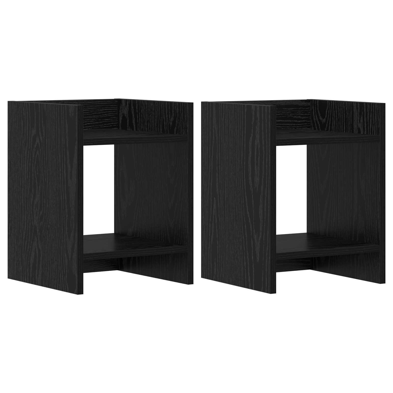 vidaXL Stojak na rośliny z półką 2 pcs Czarny Dąb 30 x 30 x 40 cm
