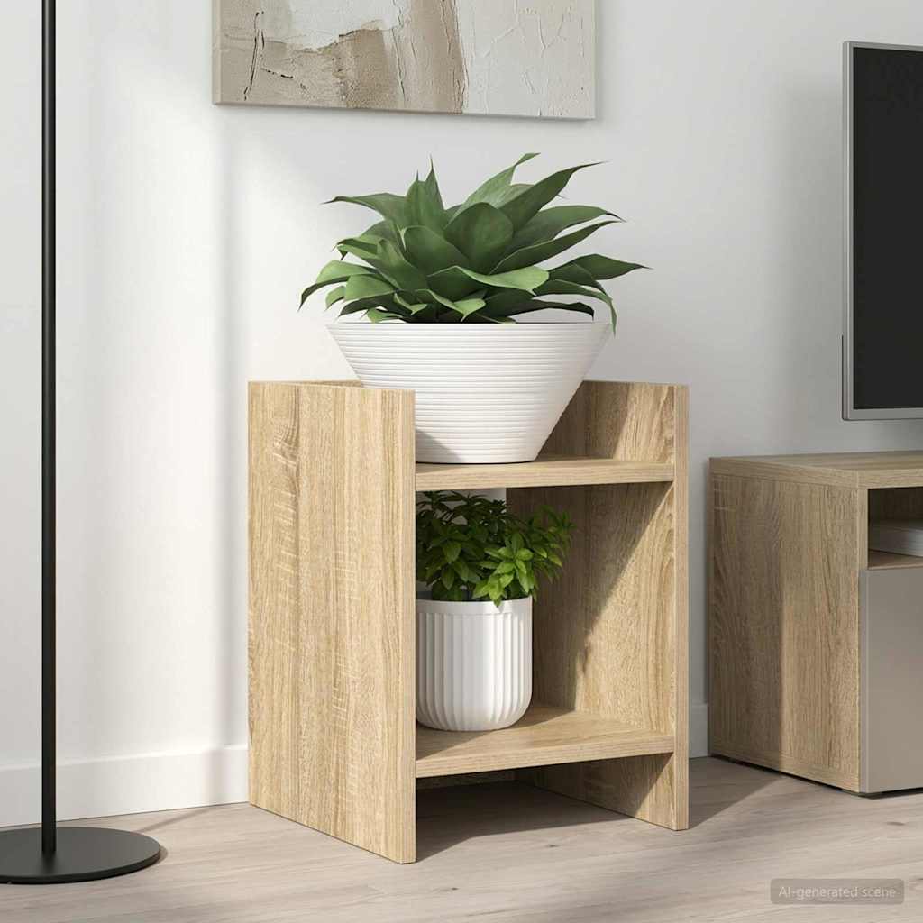 vidaXL Stojak na rośliny z półką 2 pcs Dąb Sonoma 30 x 30 x 40 cm