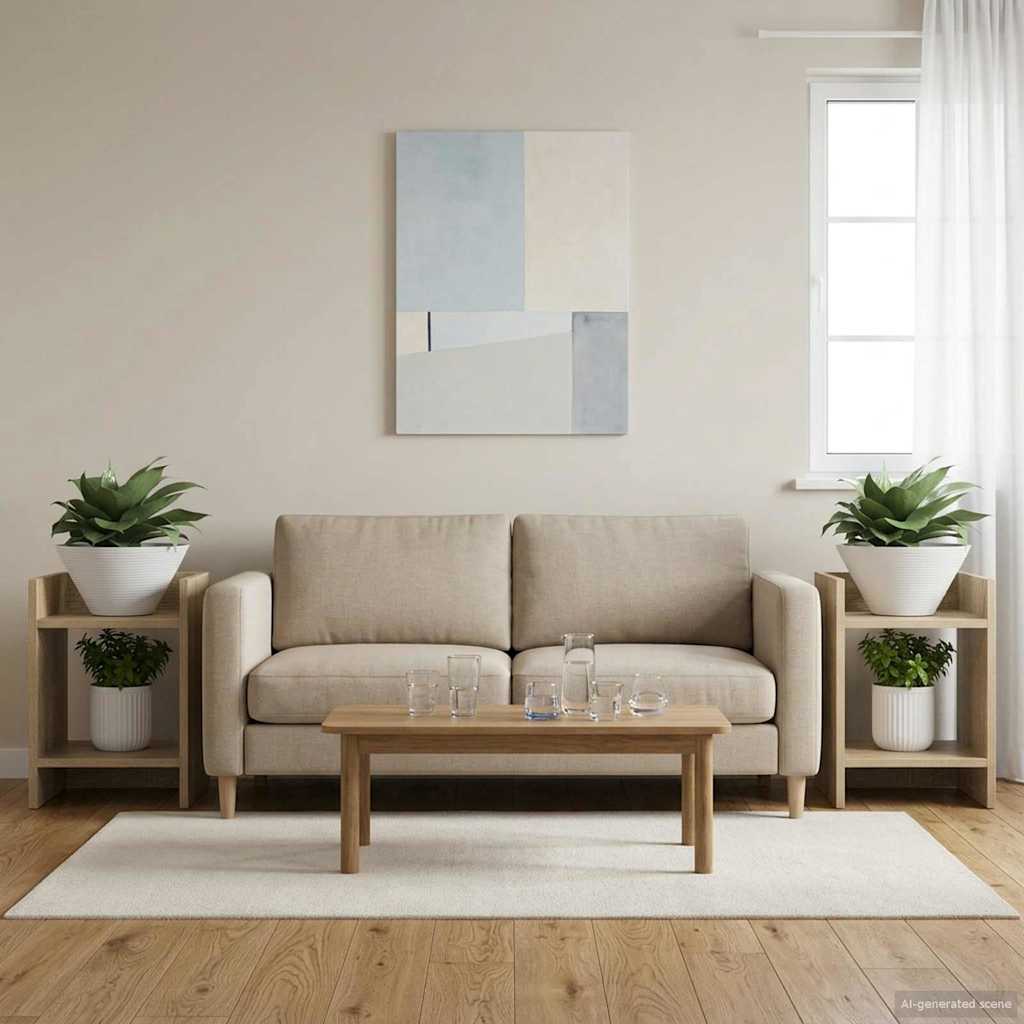 vidaXL Stojak na rośliny z półką 2 pcs Dąb Sonoma 30 x 30 x 40 cm