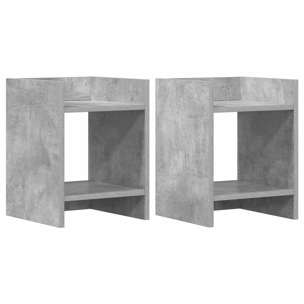 vidaXL Stojak na rośliny z półką 2 pcs Betonowy Szary 30 x 30 x 40 cm