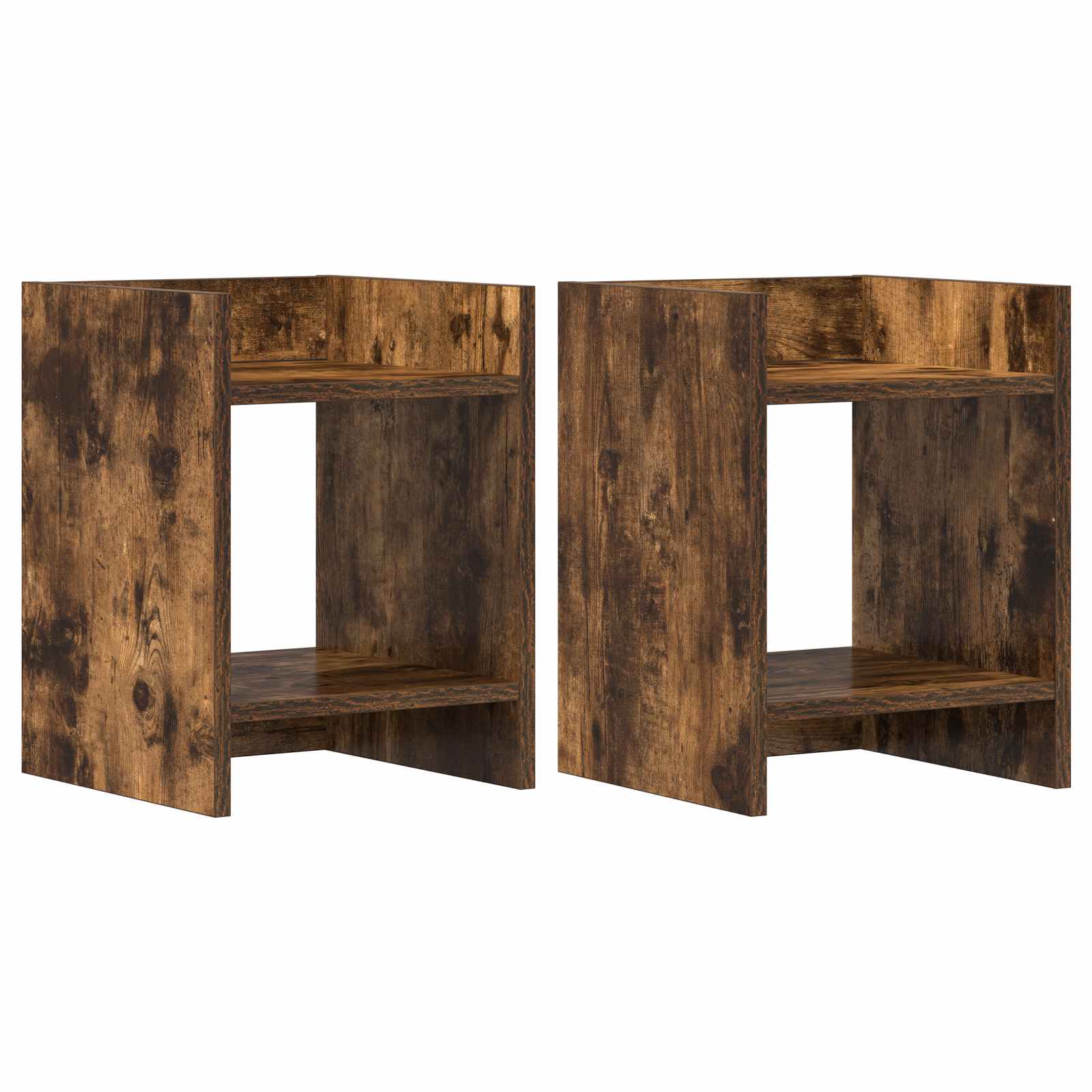 vidaXL Stojak na rośliny z półką 2 pcs Dąb Wędzony 30 x 30 x 40 cm
