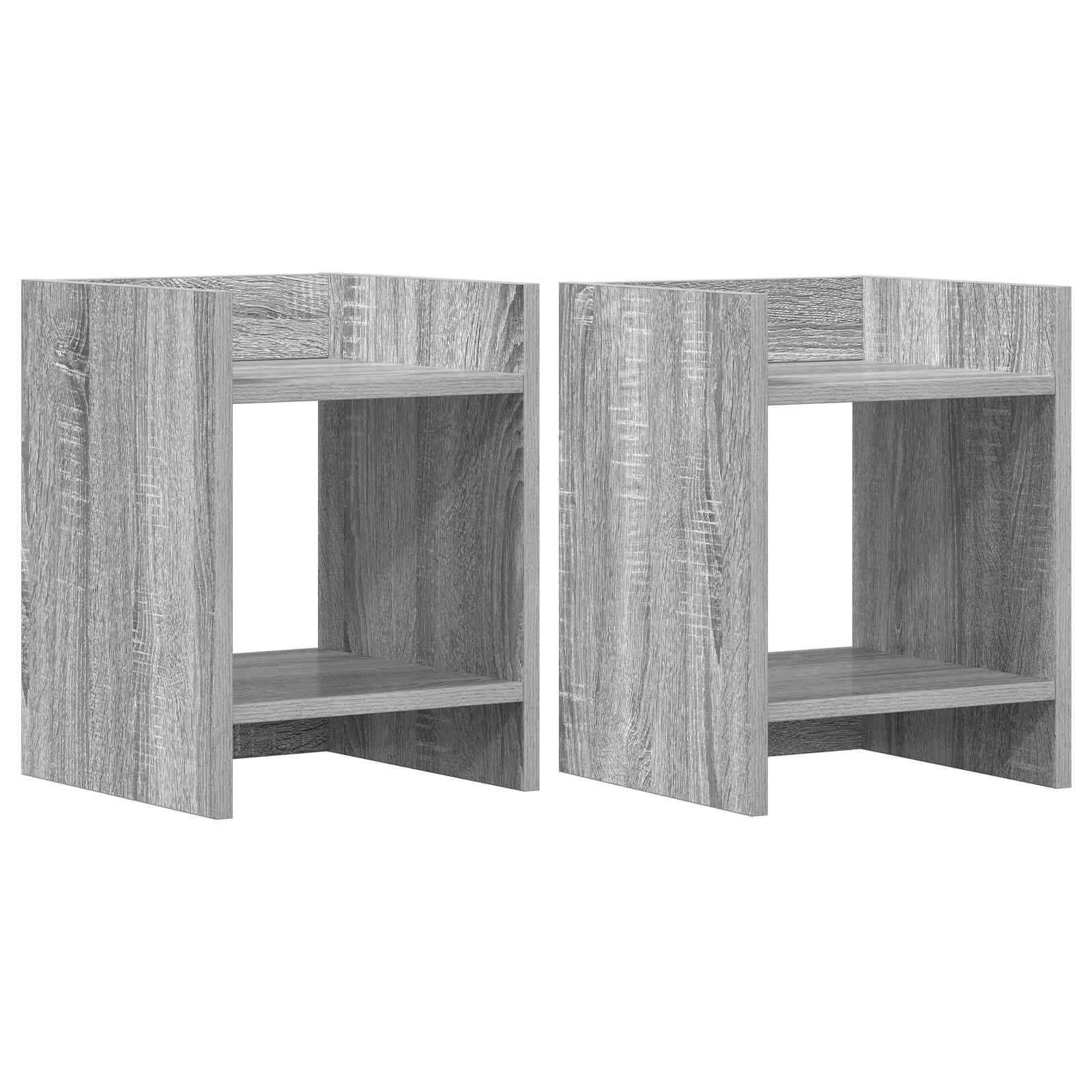 vidaXL Stojak na rośliny z półką 2 pcs Szary Sonoma 30 x 30 x 40 cm