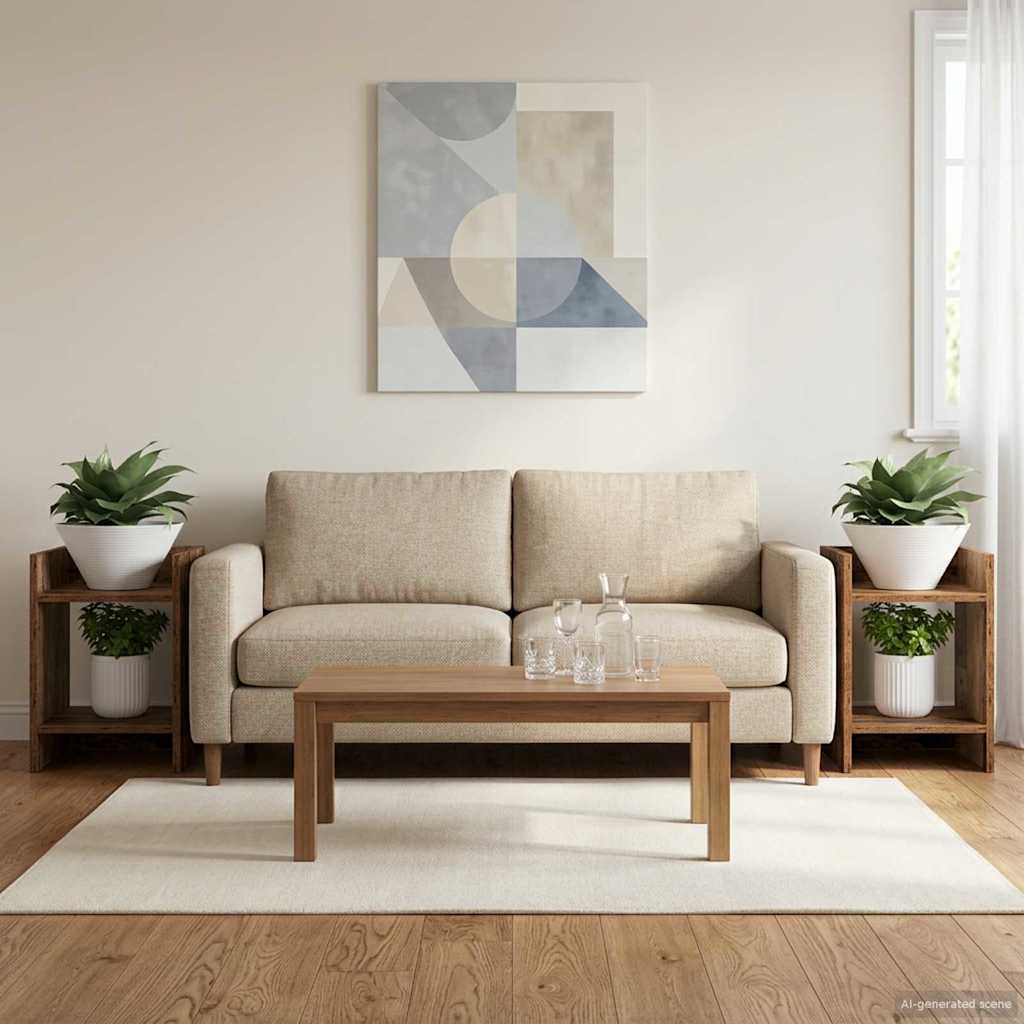 vidaXL Stojak na rośliny z półką 2 pcs Stare drewno 30 x 30 x 40 cm