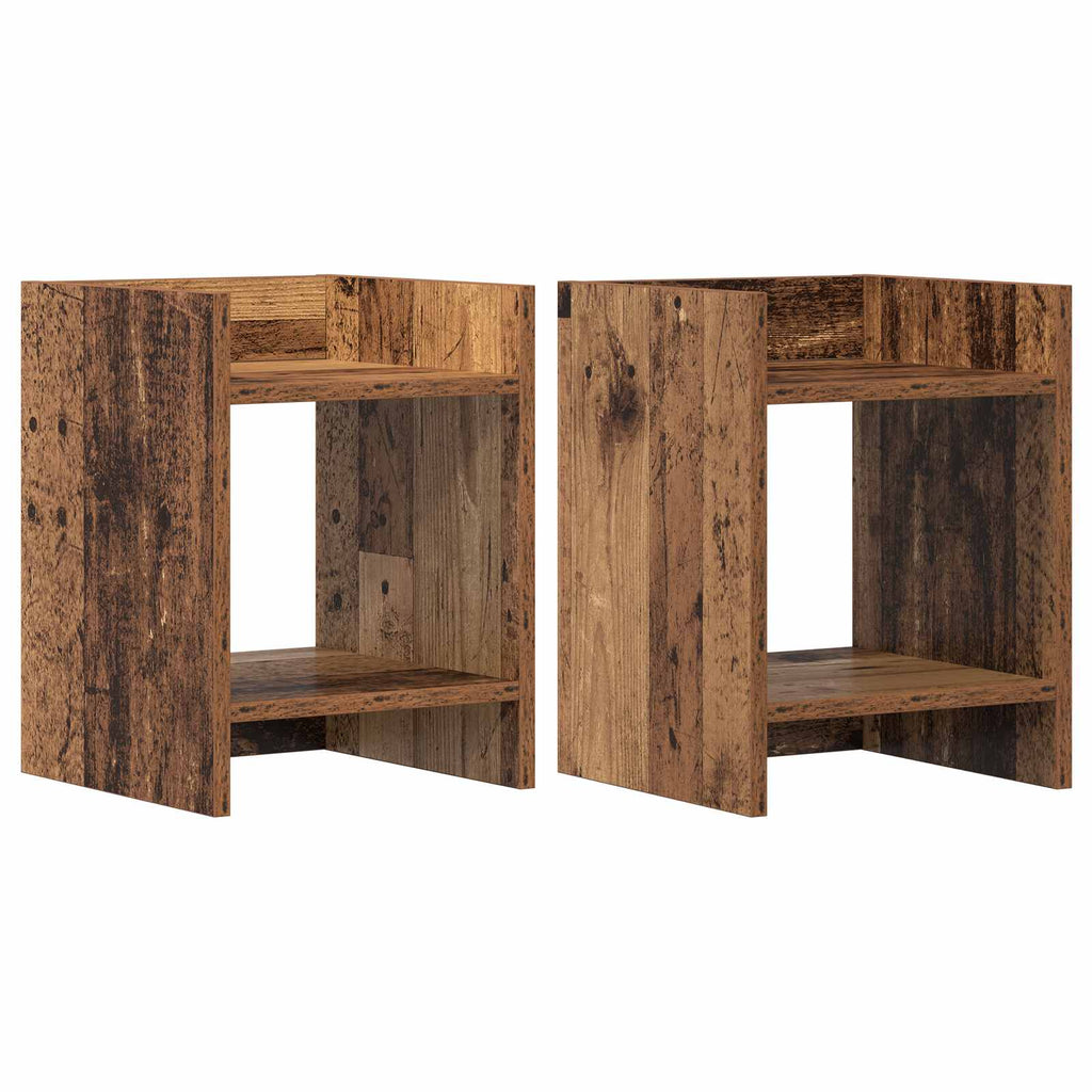 vidaXL Stojak na rośliny z półką 2 pcs Stare drewno 30 x 30 x 40 cm