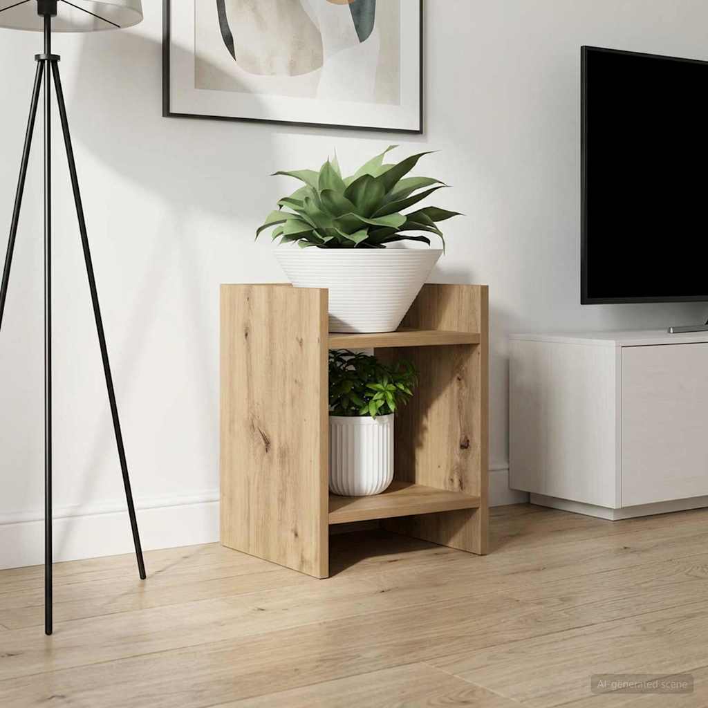 vidaXL Stojak na rośliny z półką Dąb Rzemieślniczy 30 x 30 x 40 cm