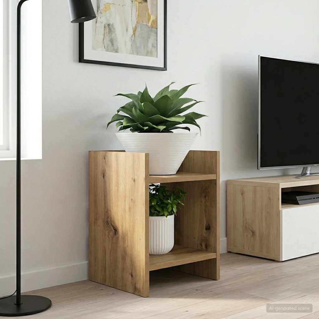 vidaXL Stojak na rośliny 2 pcs Dąb Rzemieślniczy 30 x 30 x 40 cm
