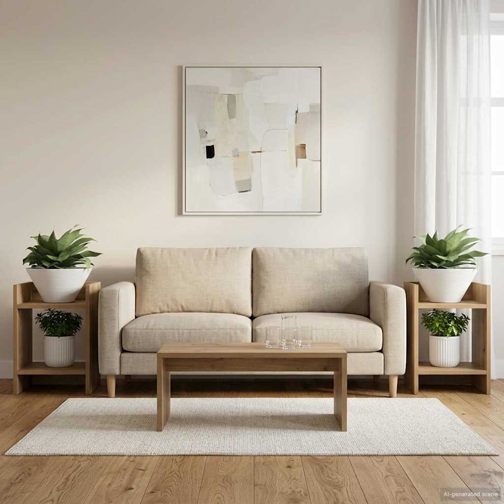 vidaXL Stojak na rośliny 2 pcs Dąb Rzemieślniczy 30 x 30 x 40 cm