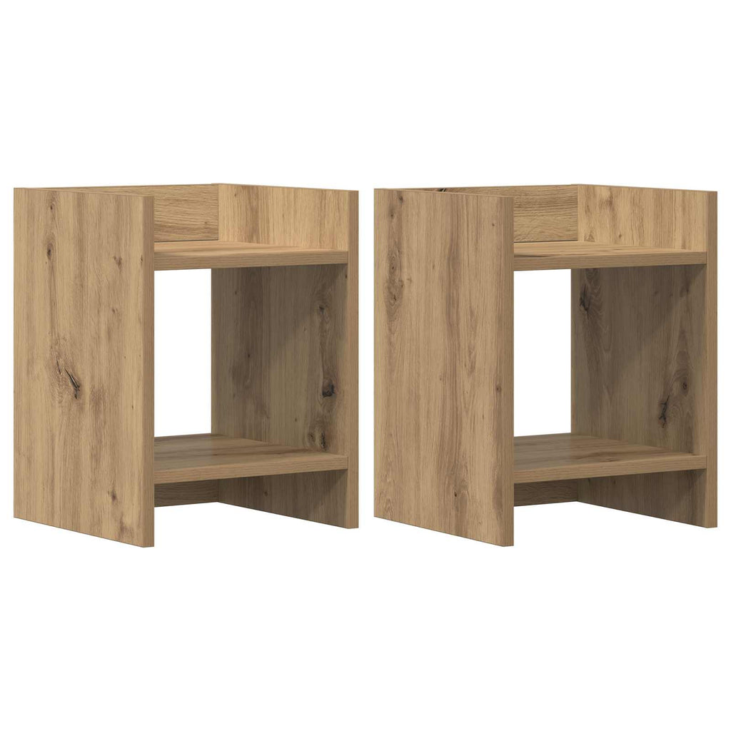 vidaXL Stojak na rośliny 2 pcs Dąb Rzemieślniczy 30 x 30 x 40 cm