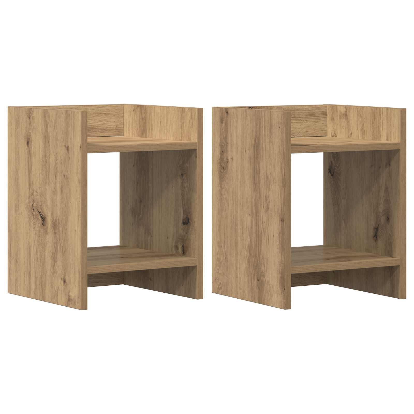 vidaXL Stojak na rośliny 2 pcs Dąb Rzemieślniczy 30 x 30 x 40 cm