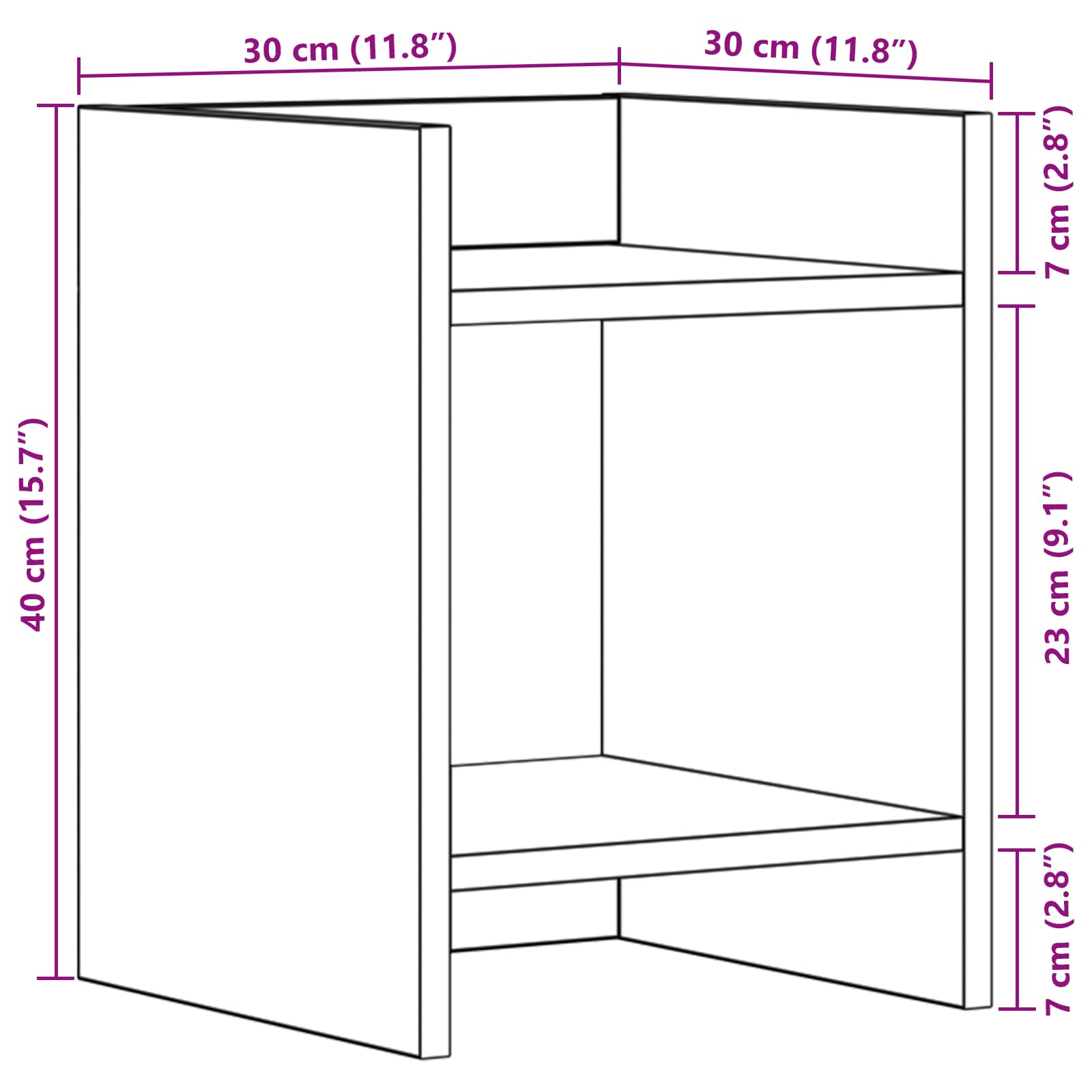 vidaXL Stojak na rośliny 2 pcs Dąb Rzemieślniczy 30 x 30 x 40 cm