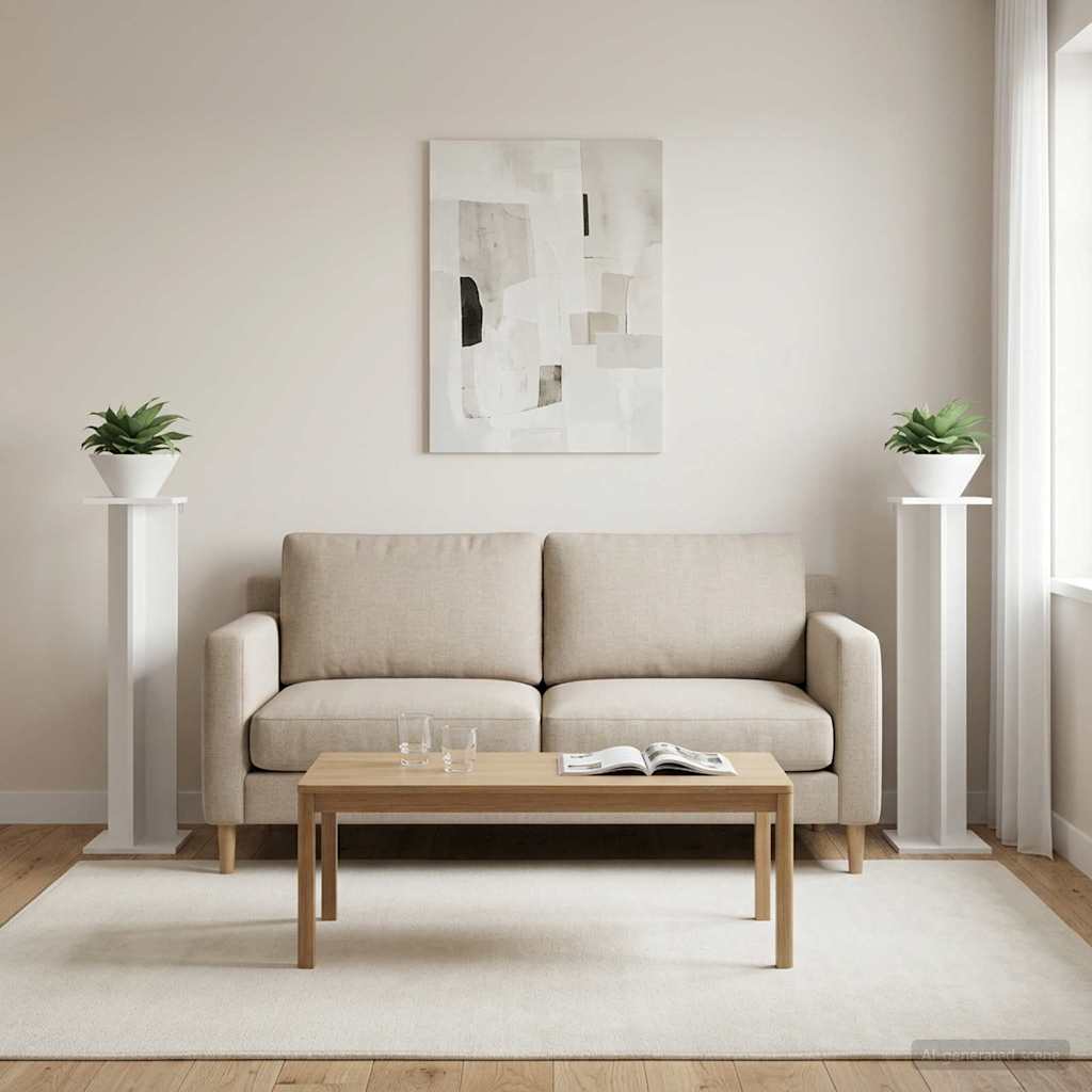 vidaXL Stojak na rośliny 2 pcs Biały 25 x 25,5 x 100,5 cm