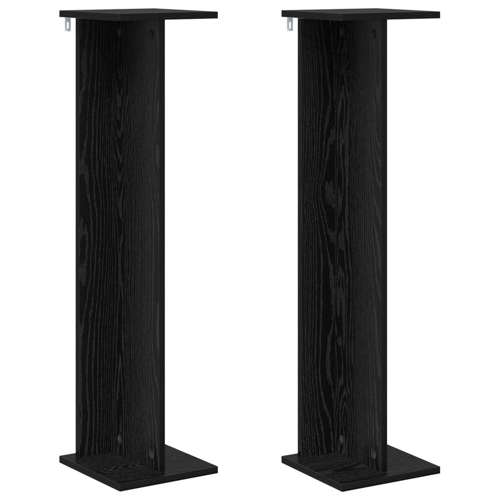 vidaXL Stojak na rośliny 2 pcs Czarny Dąb 25 x 25,5 x 100,5 cm