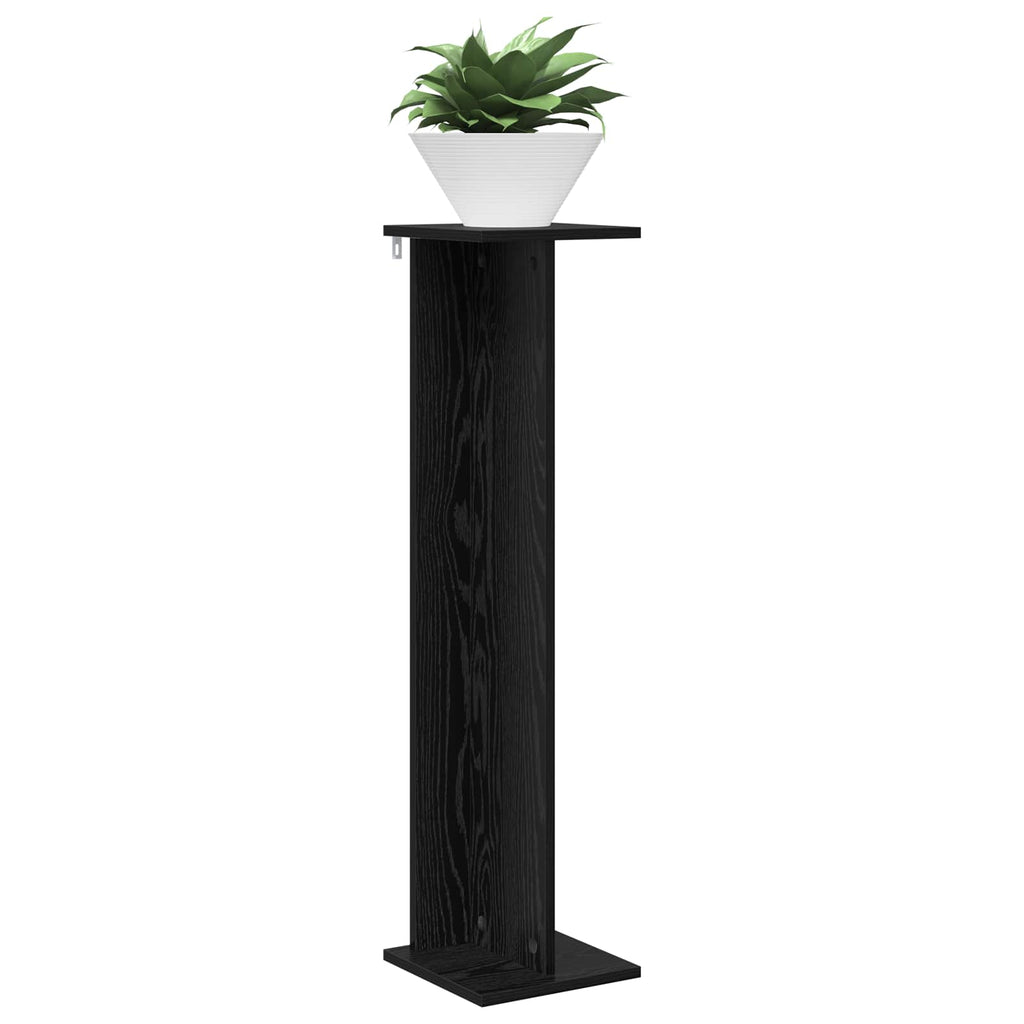 vidaXL Stojak na rośliny 2 pcs Czarny Dąb 25 x 25,5 x 100,5 cm
