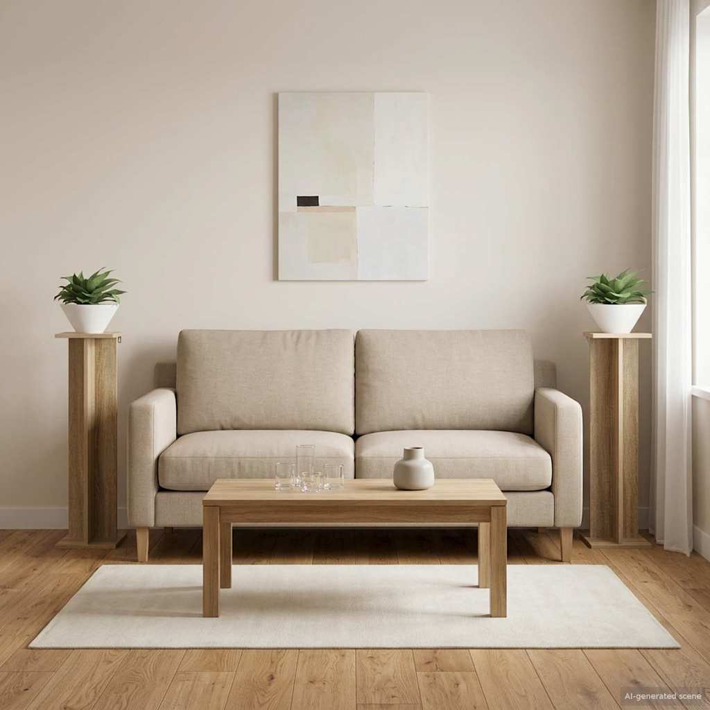 vidaXL Stojak na rośliny 2 pcs Dąb Sonoma 25 x 25,5 x 100,5 cm