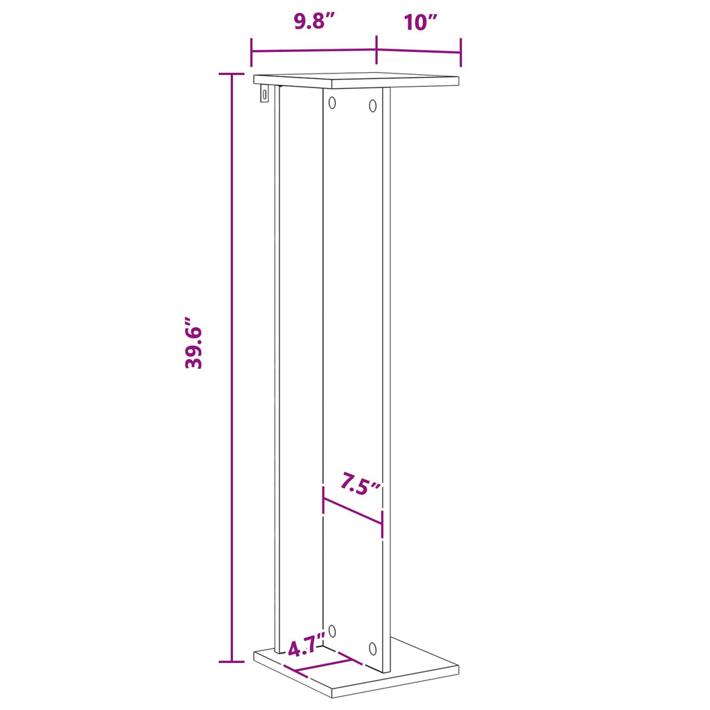 vidaXL Stojak na rośliny Betonowy Szary 25 x 25,5 x 100,5 cm