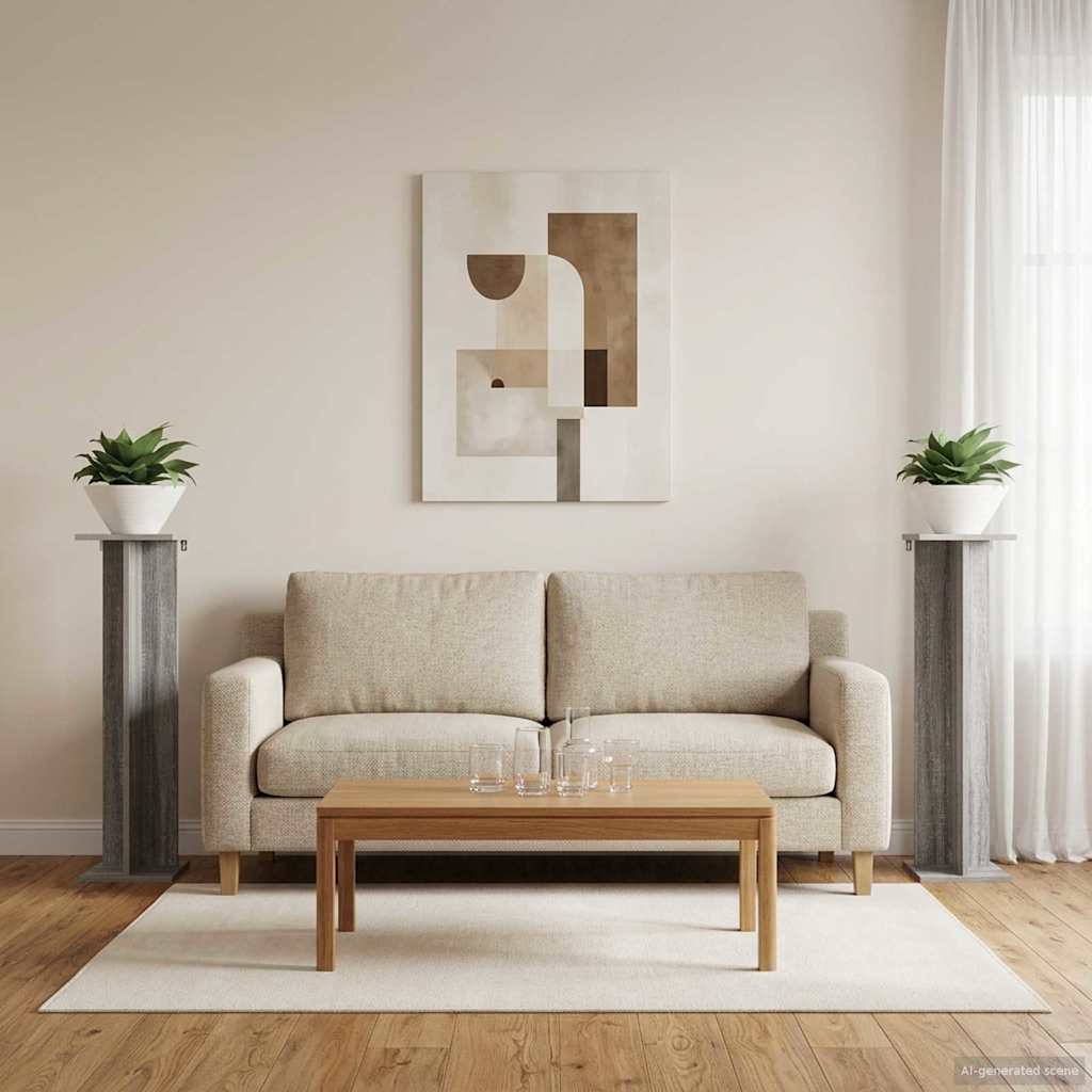 vidaXL Stojak na rośliny 2 pcs Szary Sonoma 25 x 25,5 x 100,5 cm