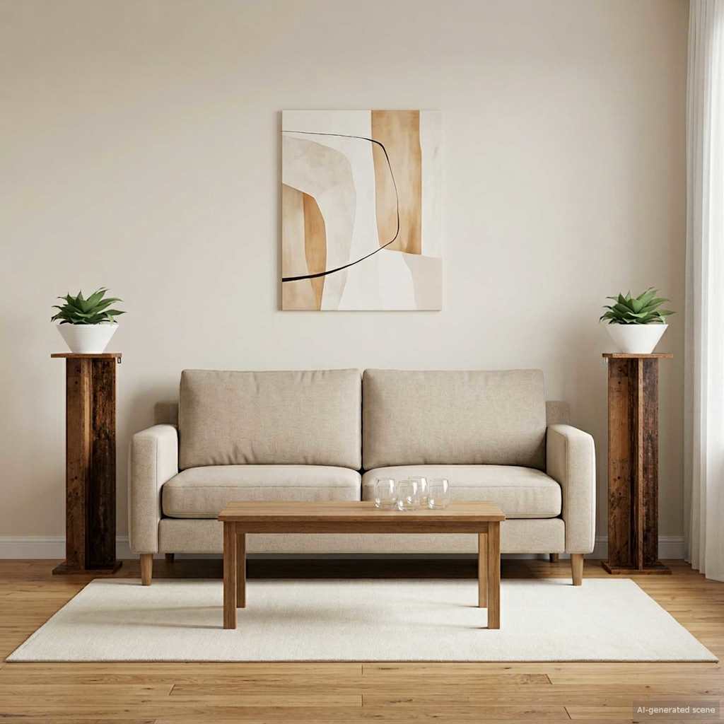 vidaXL Stojak na rośliny 2 pcs Stare drewno 25 x 25,5 x 100,5 cm