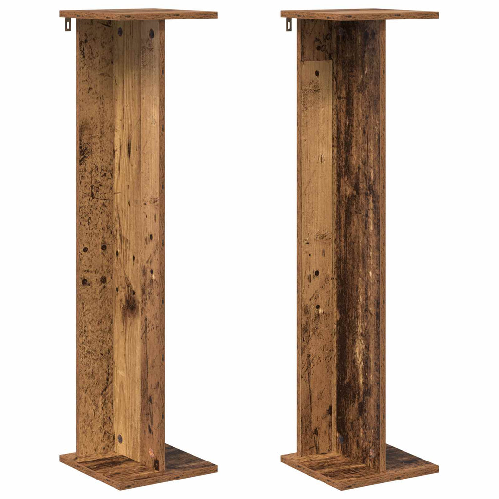 vidaXL Stojak na rośliny 2 pcs Stare drewno 25 x 25,5 x 100,5 cm