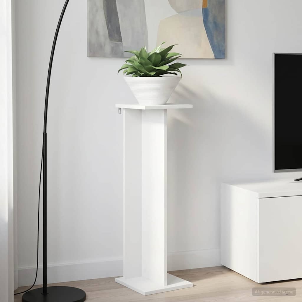 vidaXL Stojak na rośliny Biały 25 x 25,5 x 80,5 cm Drewno inżynieryjne