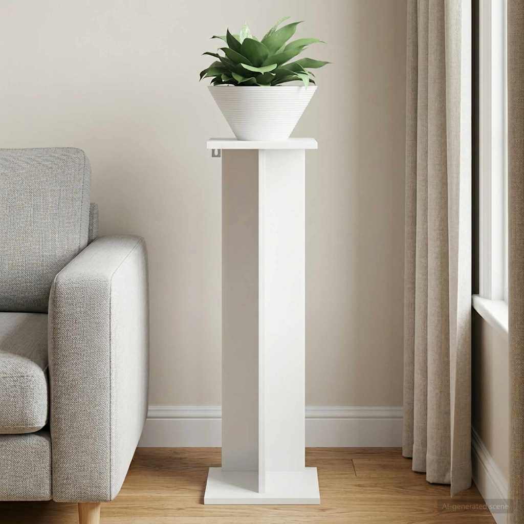 vidaXL Stojak na rośliny Biały 25 x 25,5 x 80,5 cm Drewno inżynieryjne