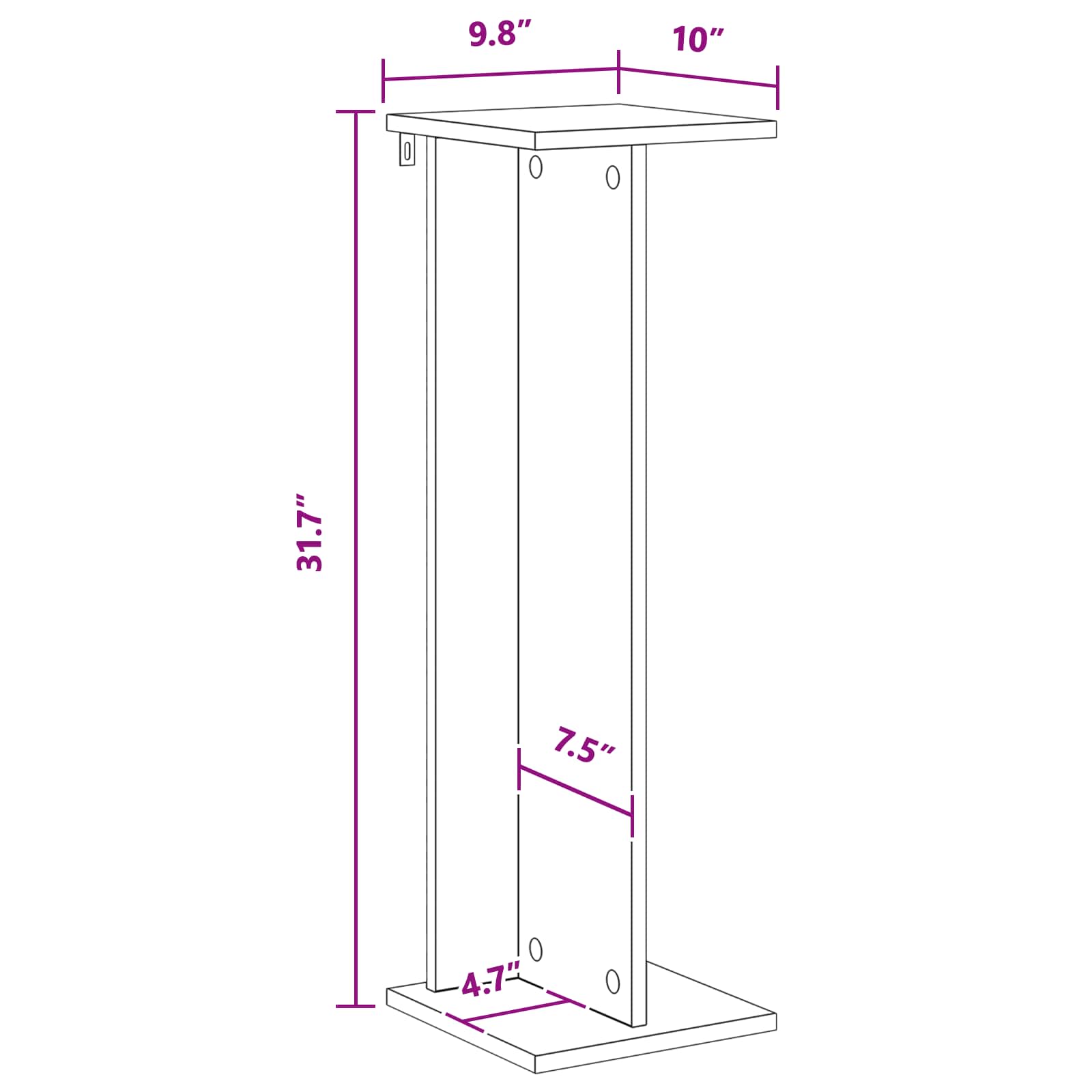 vidaXL Stojak na rośliny Biały 25 x 25,5 x 80,5 cm Drewno inżynieryjne