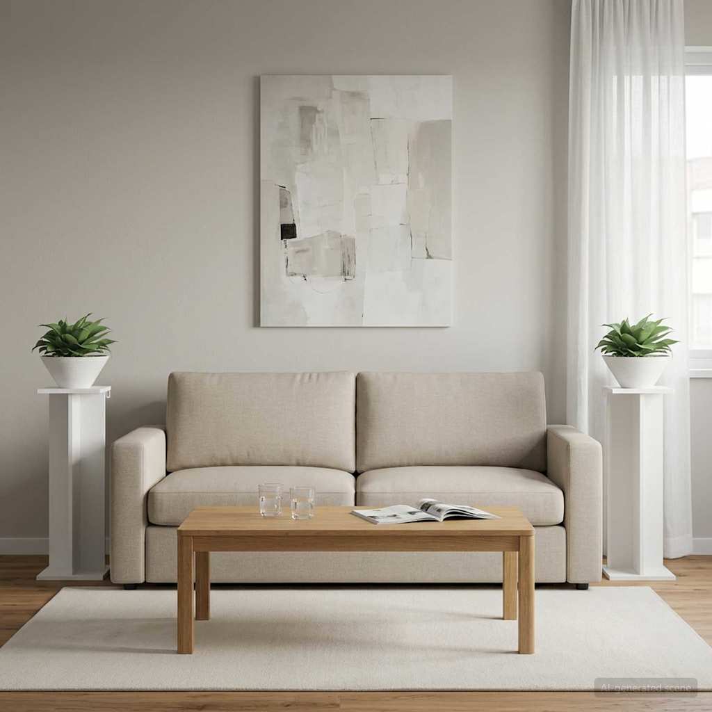vidaXL Stojak na rośliny 2 pcs Biały 25 x 25,5 x 80,5 cm