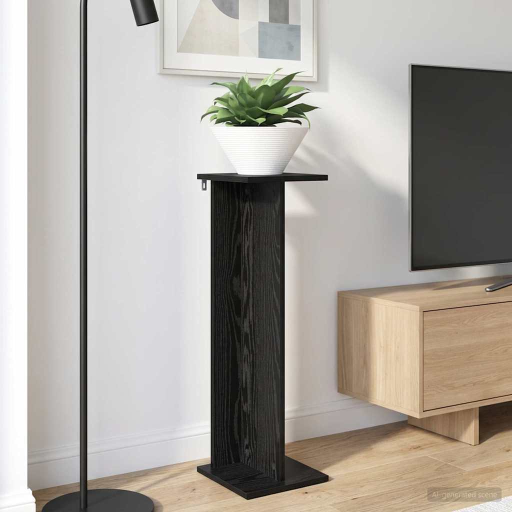 vidaXL Stojak na rośliny 2 pcs Czarny Dąb 25 x 25,5 x 80,5 cm