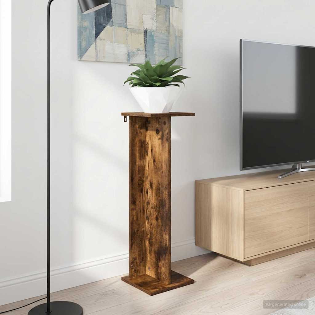 vidaXL Stojak na rośliny Dąb Wędzony 25 x 25,5 x 80,5 cm