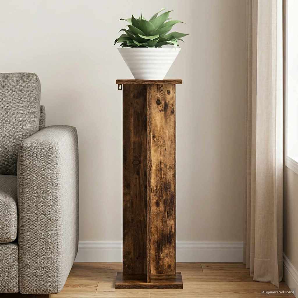 vidaXL Stojak na rośliny Dąb Wędzony 25 x 25,5 x 80,5 cm