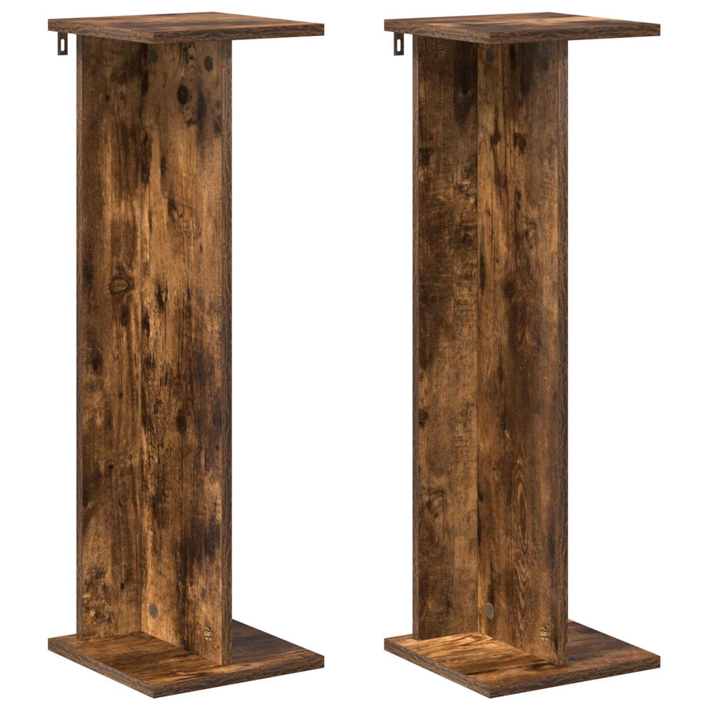 vidaXL Stojak na rośliny 2 pcs Dąb Wędzony 25 x 25,5 x 80,5 cm