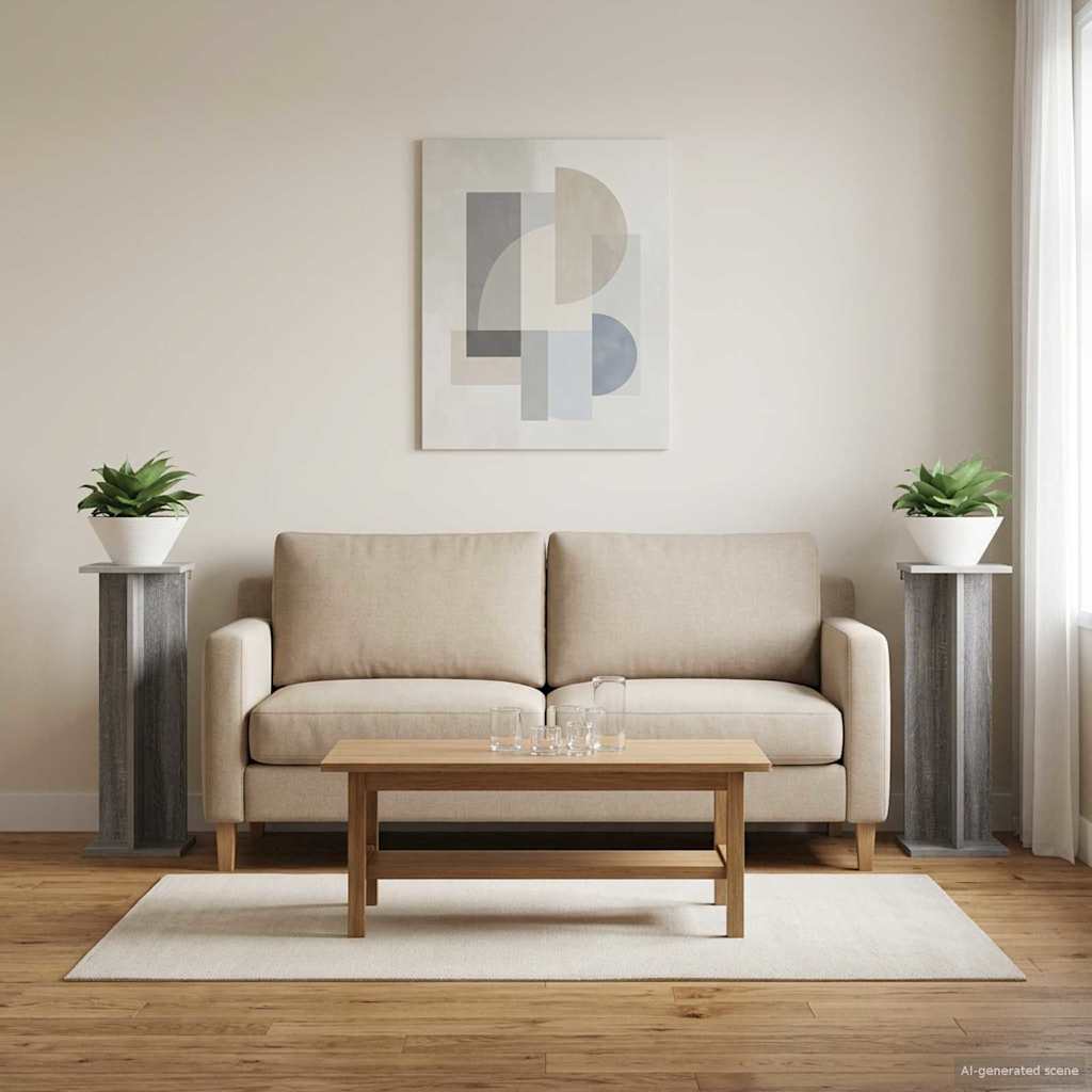vidaXL Stojak na rośliny 2 pcs Szary Sonoma 25 x 25,5 x 80,5 cm