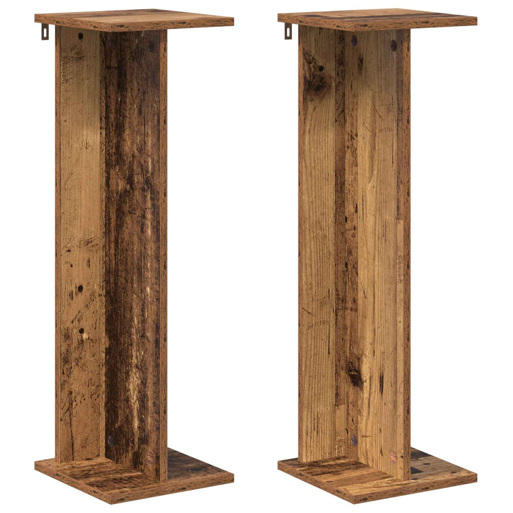 vidaXL Stojak na rośliny 2 pcs Stare drewno 25 x 25,5 x 80,5 cm