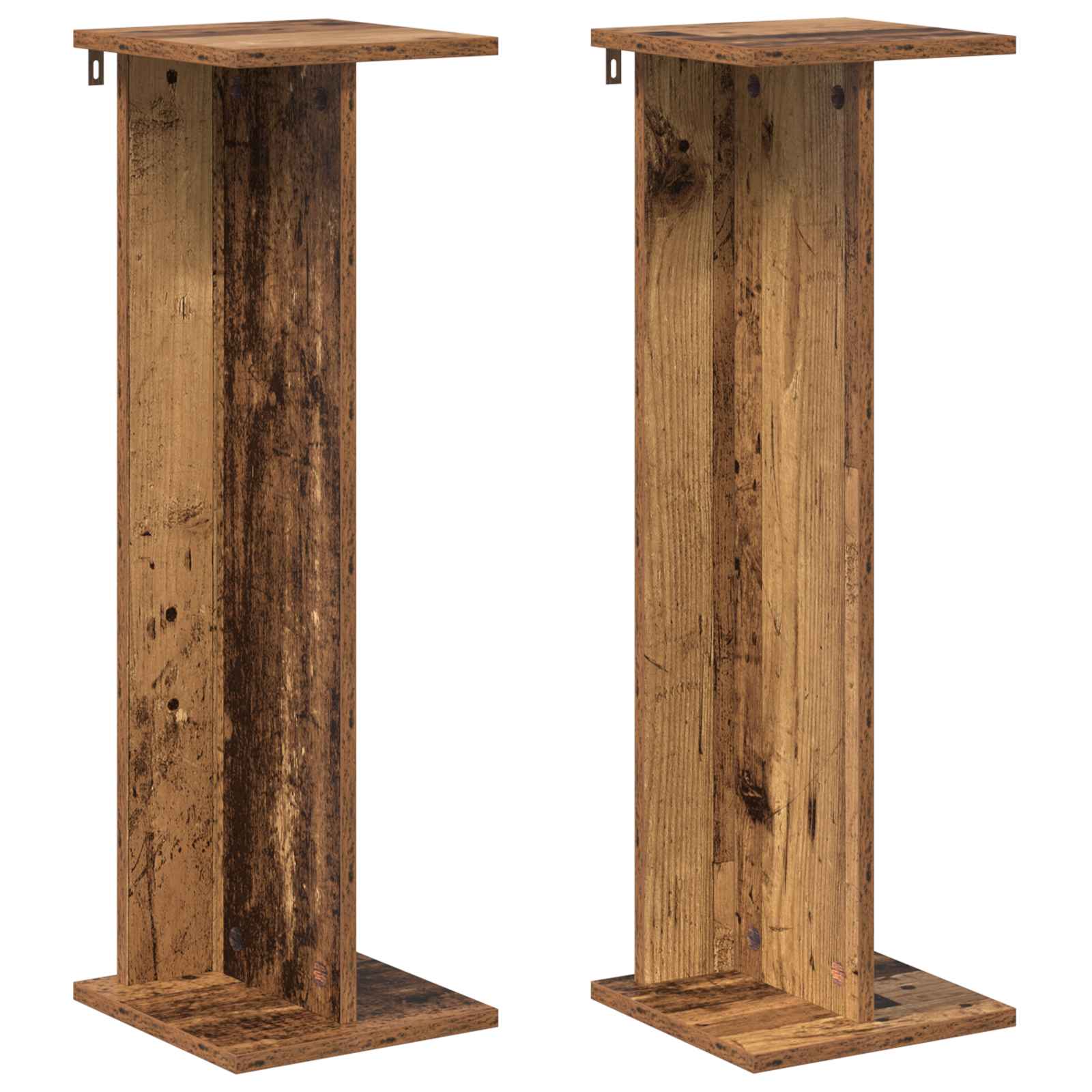 vidaXL Stojak na rośliny 2 pcs Stare drewno 25 x 25,5 x 80,5 cm