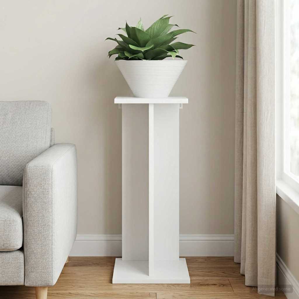 vidaXL Stojak na rośliny Biały 25 x 25,5 x 60,5 cm Drewno inżynieryjne