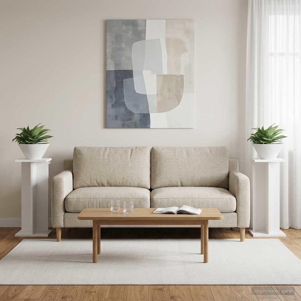 vidaXL Stojak na rośliny 2 pcs Biały 25 x 25,5 x 60,5 cm