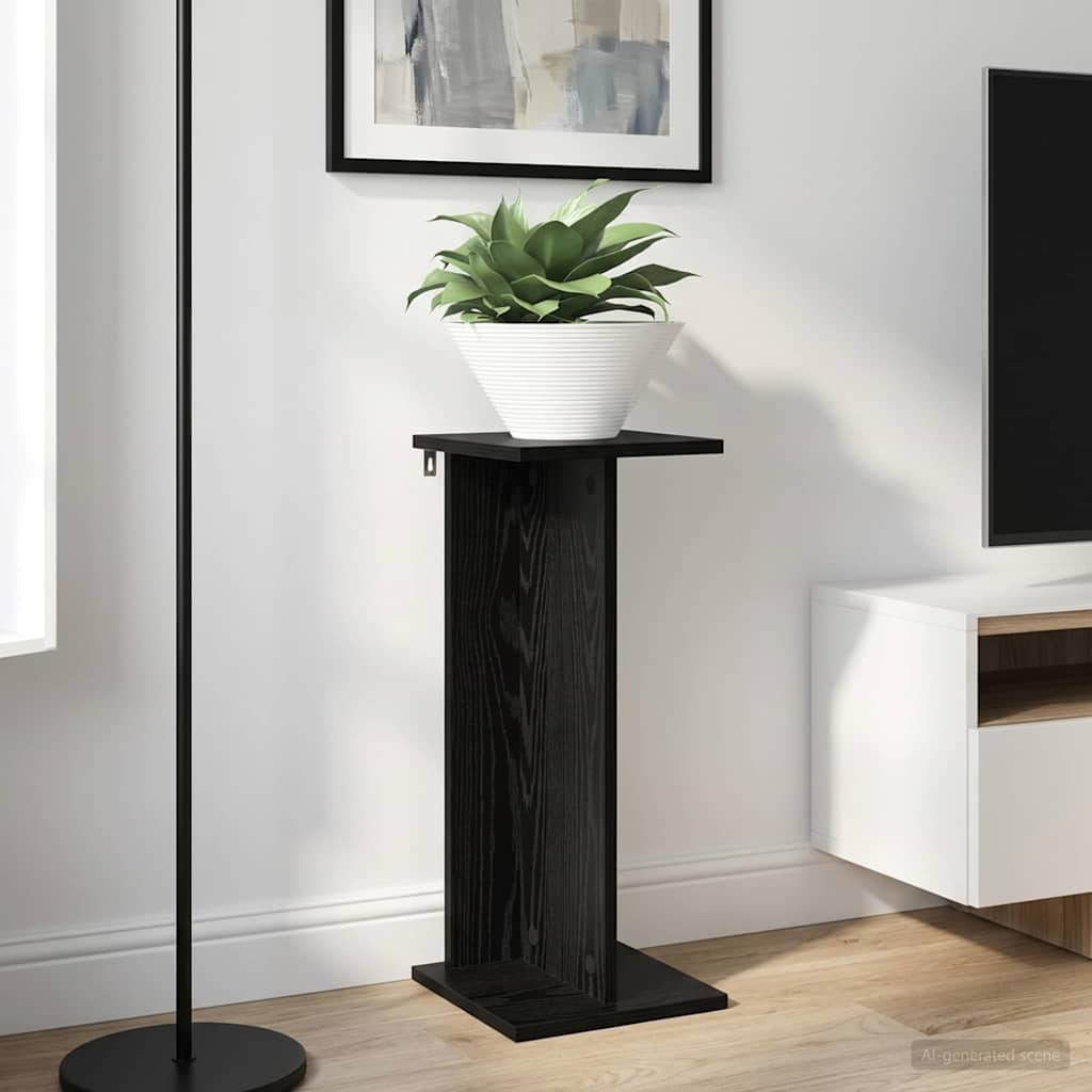 vidaXL Stojak na rośliny 2 pcs Czarny Dąb 25 x 25,5 x 60,5 cm