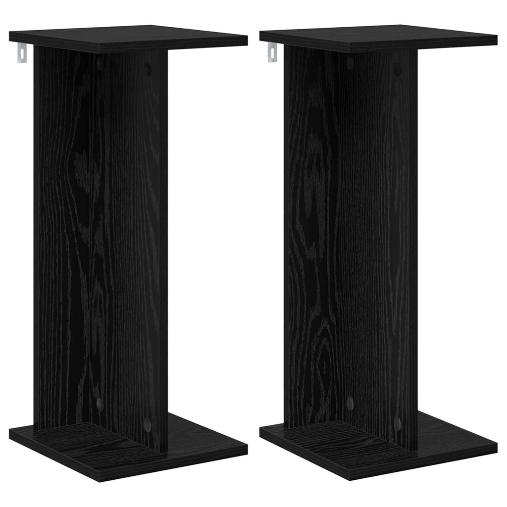 vidaXL Stojak na rośliny 2 pcs Czarny Dąb 25 x 25,5 x 60,5 cm