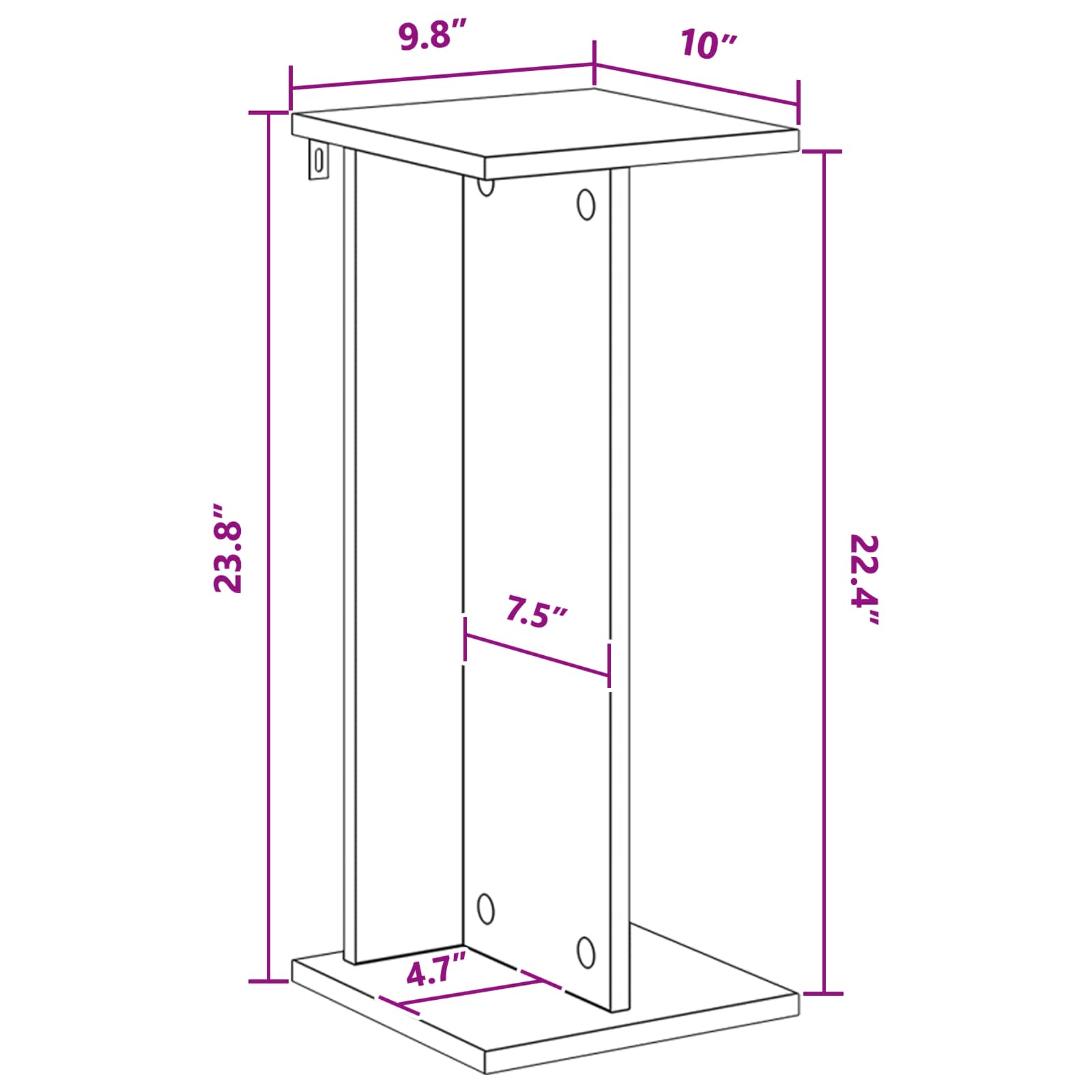 vidaXL Stojak na rośliny Betonowy Szary 25 x 25,5 x 60,5 cm