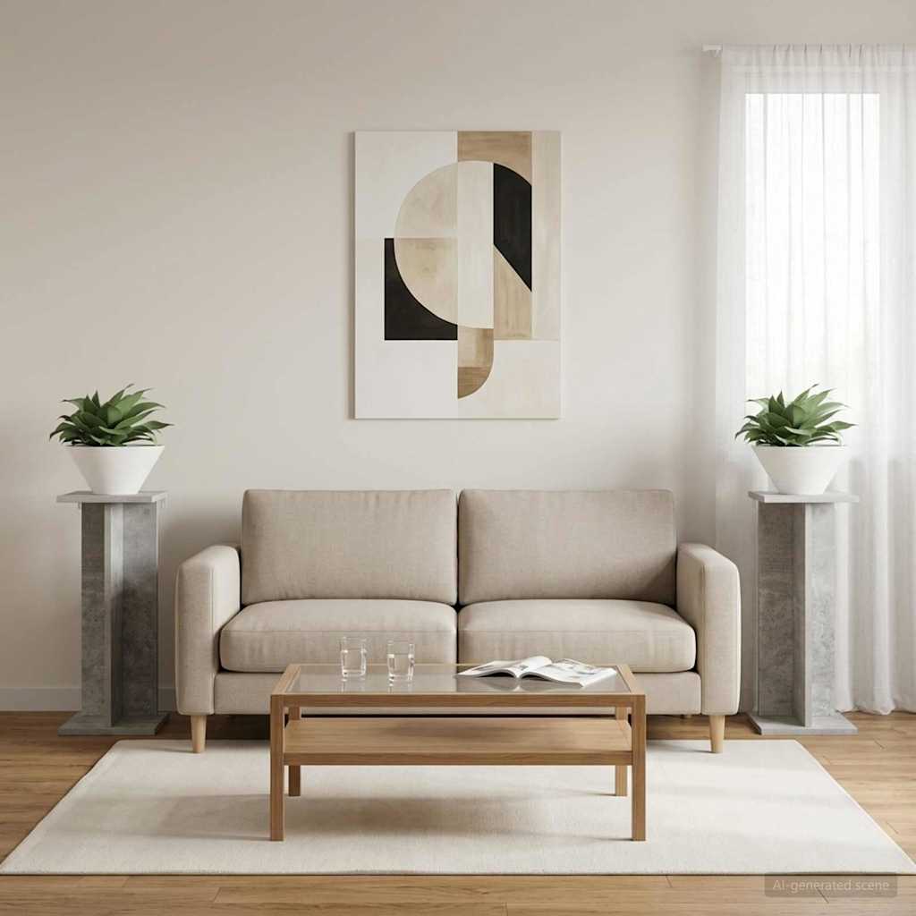 vidaXL Stojak na rośliny 2 pcs Betonowy Szary 25 x 25,5 x 60,5 cm
