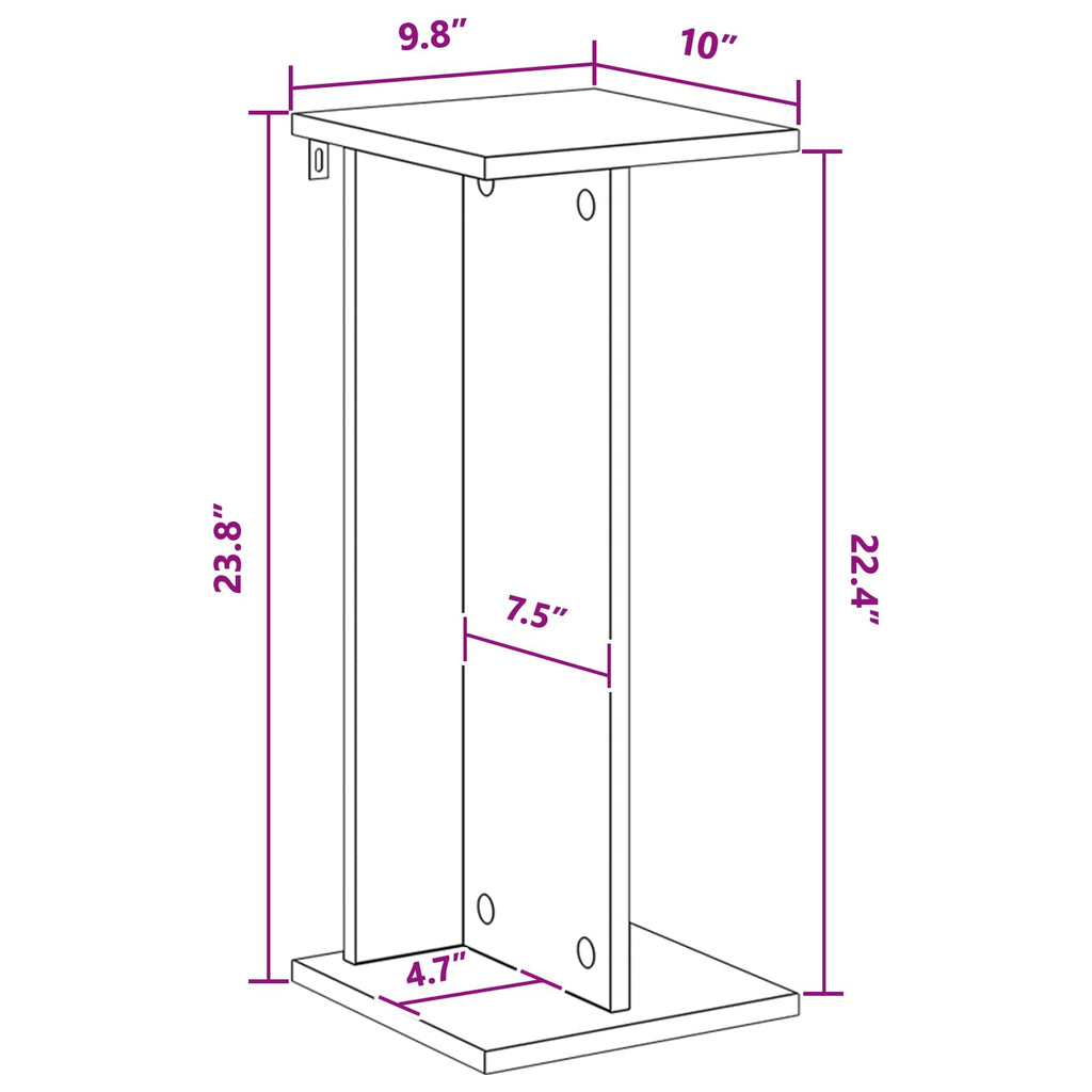 vidaXL Stojak na rośliny 2 pcs Betonowy Szary 25 x 25,5 x 60,5 cm