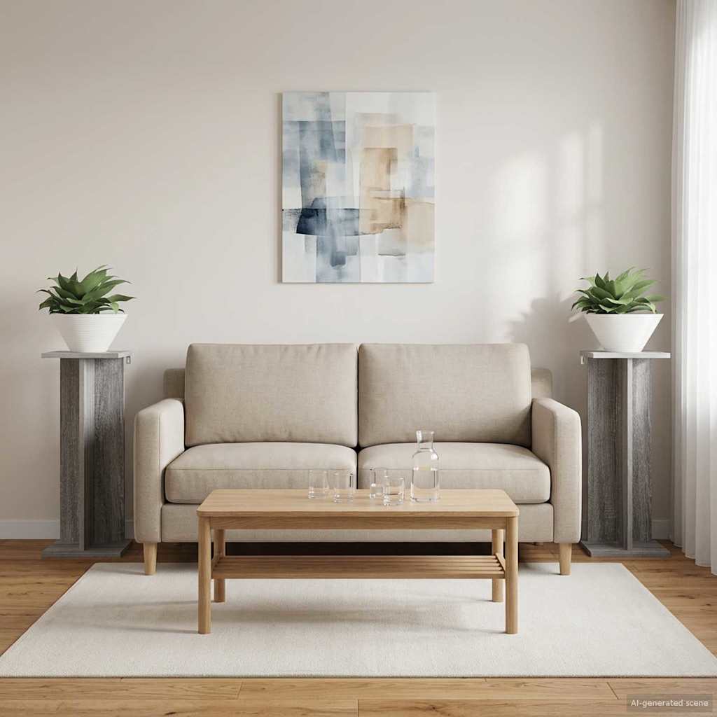 vidaXL Stojak na rośliny 2 pcs Szary Sonoma 25 x 25,5 x 60,5 cm
