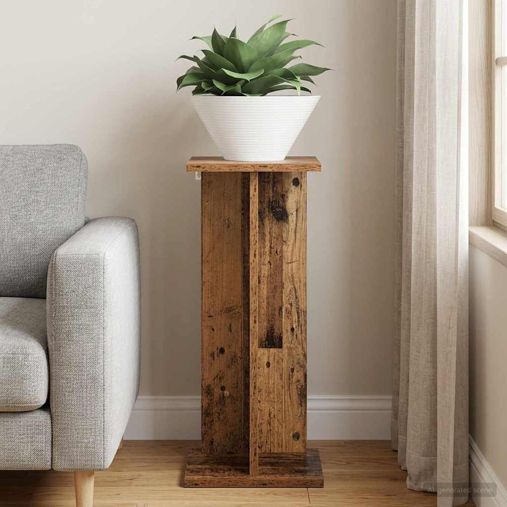 vidaXL Stojak na rośliny Stare drewno 25 x 25,5 x 60,5 cm