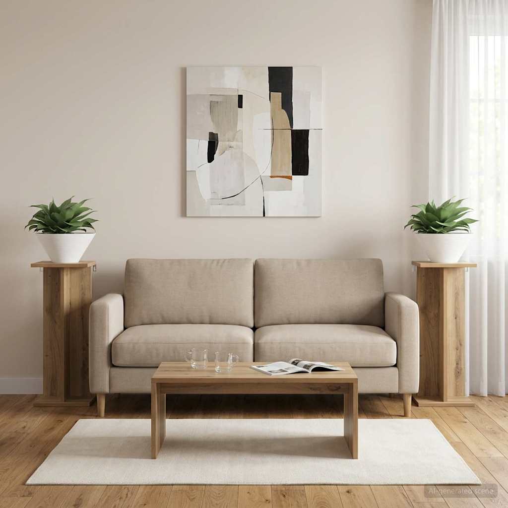 vidaXL Stojak na rośliny 2 szt. Dąb artisan 25 x 25,5 x 60,5 cm