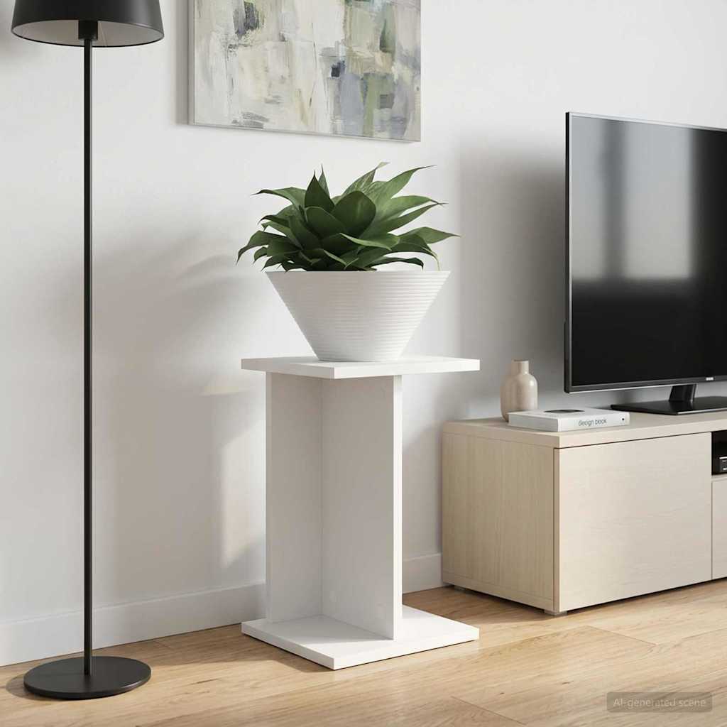 vidaXL Stojak na rośliny Biały 25 x 25,5 x 40,5 cm Drewno inżynieryjne