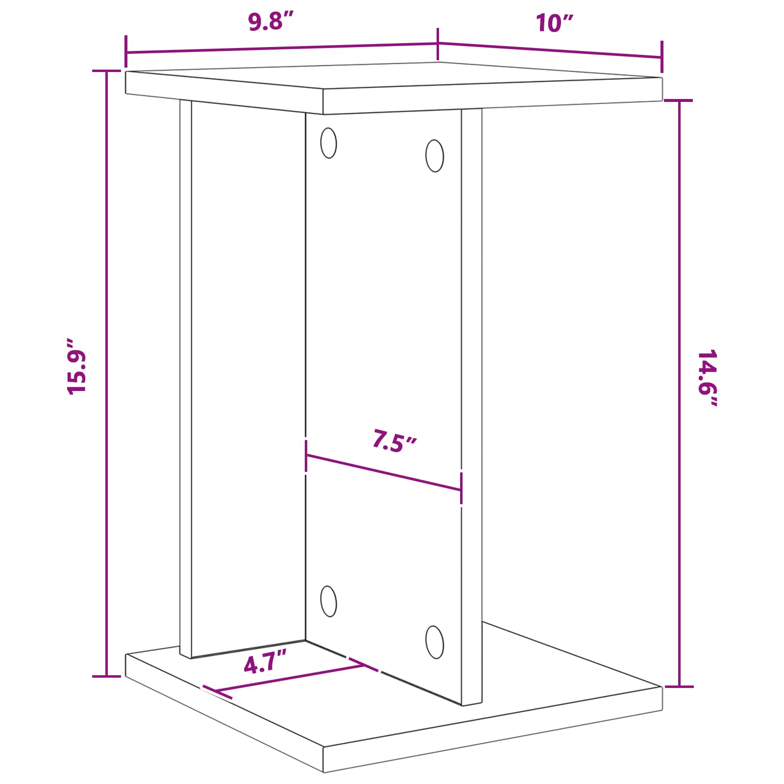 vidaXL Stojak na rośliny Biały 25 x 25,5 x 40,5 cm Drewno inżynieryjne